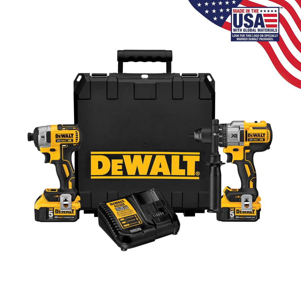 DEWALT DCK299P2 20V MAX XR Lithium Ion Brushless Premium Hammerdrill & Impact Driver Combo Kit